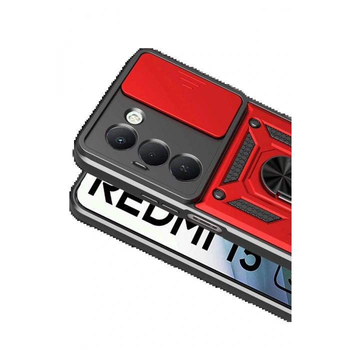 CPT05 Xiaomi Redmi 15 4G Pars Lens Yüzüklü Silikon - Kırmızı