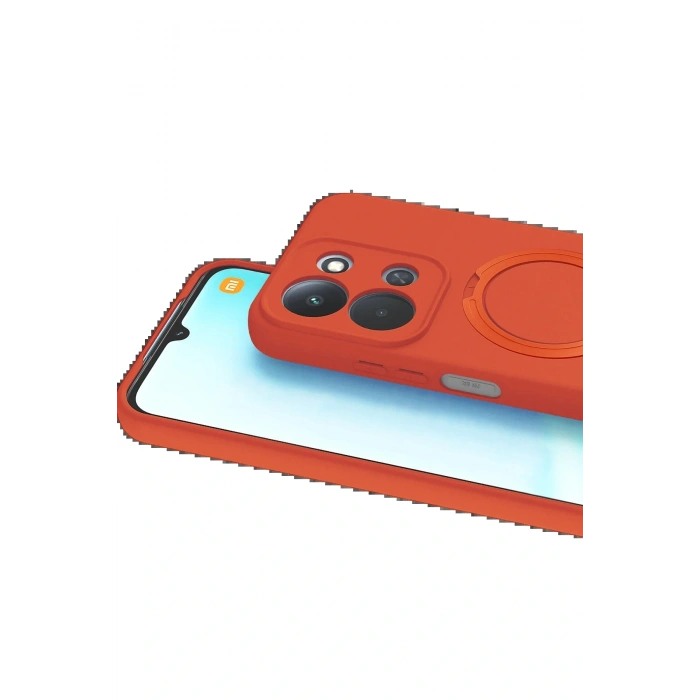 CPT05 Xiaomi Redmi 15C 4G Regal Magsafe Standlı Kapak - Turuncu