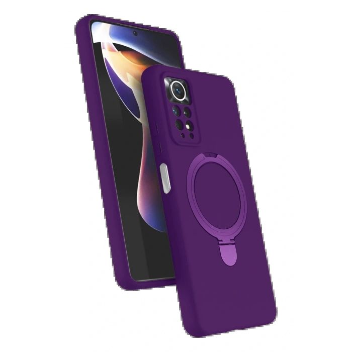 CPT05 Xiaomi Redmi Note 12 Pro 4G Regal Magsafe Standlı Kapak - Derin Mor