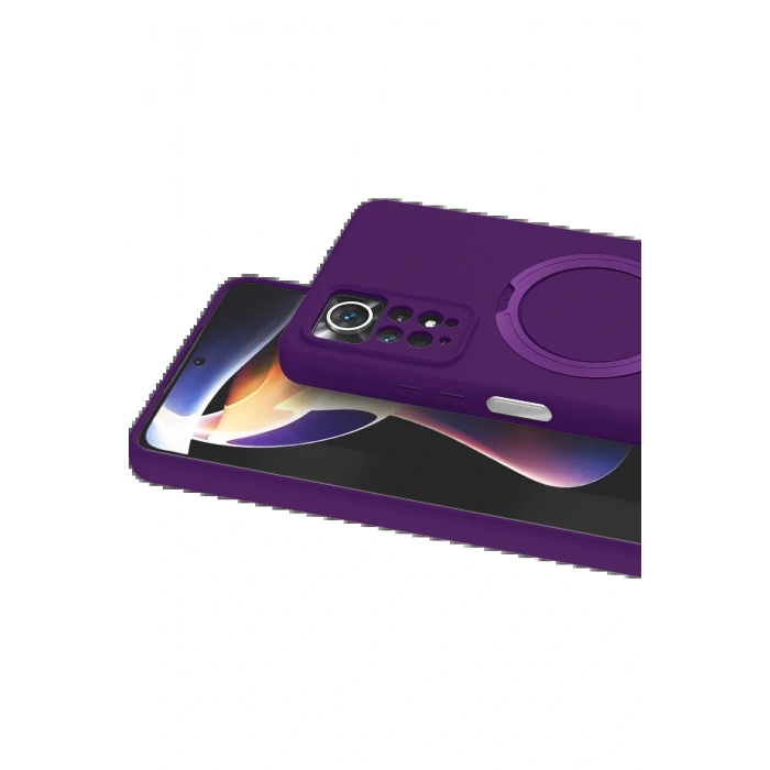 CPT05 Xiaomi Redmi Note 12 Pro 4G Regal Magsafe Standlı Kapak - Derin Mor