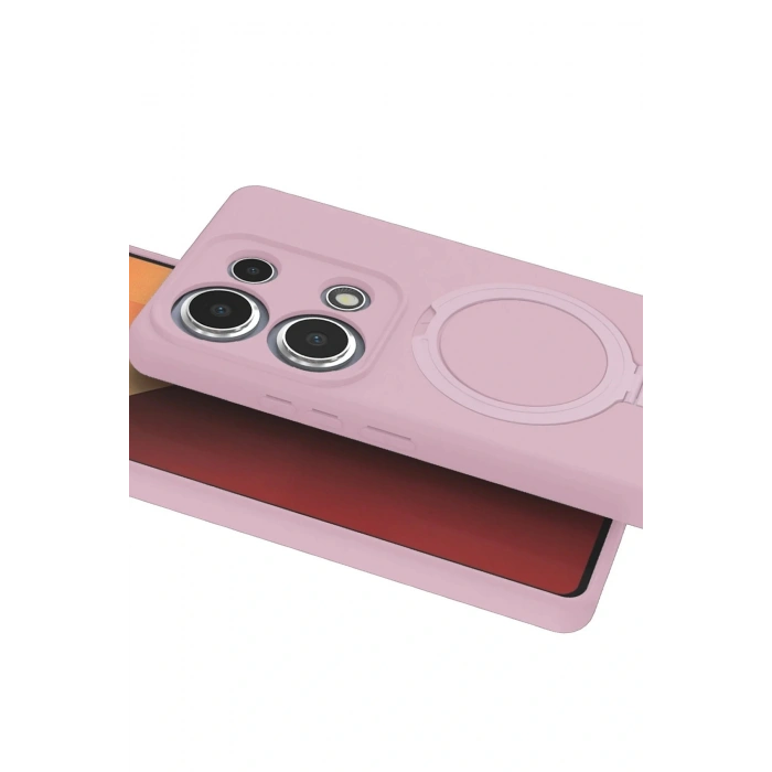 CPT05 Xiaomi Redmi Note 13 Pro 4G Regal Magsafe Standlı Kapak - Açık Pembe