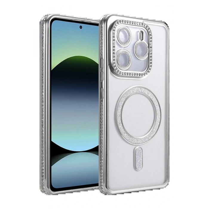 CPT05 Xiaomi Redmi Note 14 4G Joke Simli Magneticsafe Kılıf - Gümüş