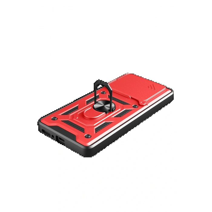 CPT05 Xiaomi Redmi Note 14 4G Pars Lens Yüzüklü Silikon - Kırmızı