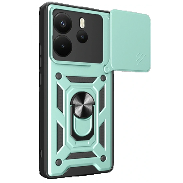 CPT05 Xiaomi Redmi Note 14 4G Pars Lens Yüzüklü Silikon - Yeşil