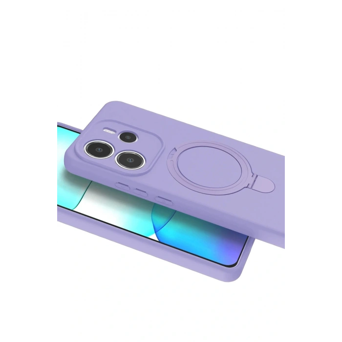 CPT05 Xiaomi Redmi Note 14 4G Regal Magsafe Standlı Kapak - Lila