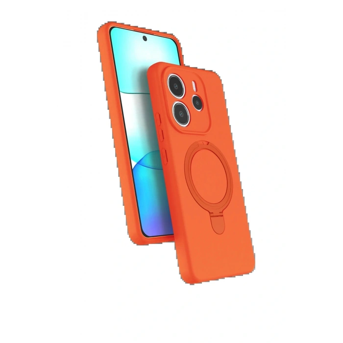 CPT05 Xiaomi Redmi Note 14 4G Regal Magsafe Standlı Kapak - Turuncu