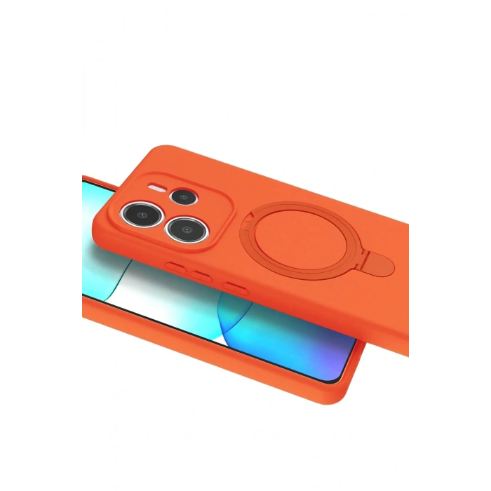 CPT05 Xiaomi Redmi Note 14 4G Regal Magsafe Standlı Kapak - Turuncu