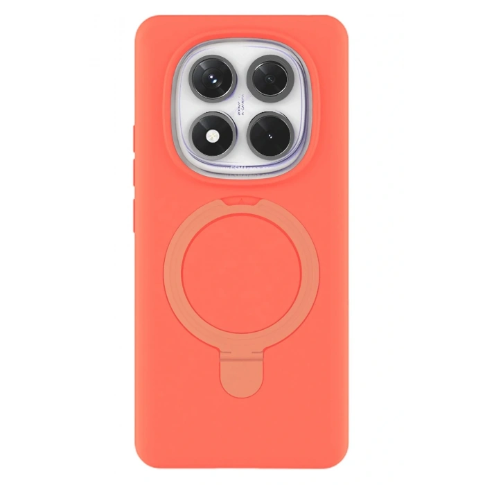 CPT05 Xiaomi Redmi Note 14 Pro 4G Regal Magsafe Standlı Kapak - Turuncu