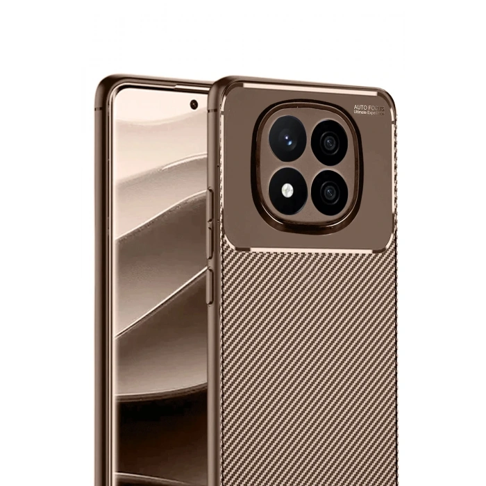 CPT05 Xiaomi Redmi Note 14 Pro 5G Kılıf Auto Focus Karbon Kapak - Kahverengi