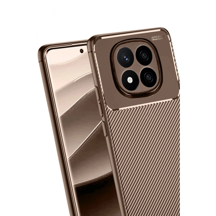 CPT05 Xiaomi Redmi Note 14 Pro 5G Kılıf Auto Focus Karbon Kapak - Kahverengi