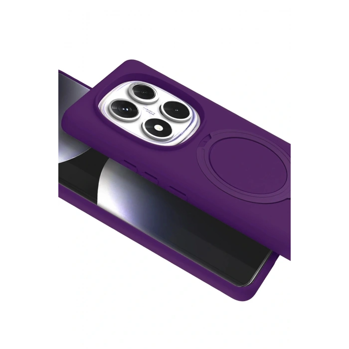 CPT05 Xiaomi Redmi Note 14 Pro 5G Regal Magsafe Standlı Kapak - Derin Mor