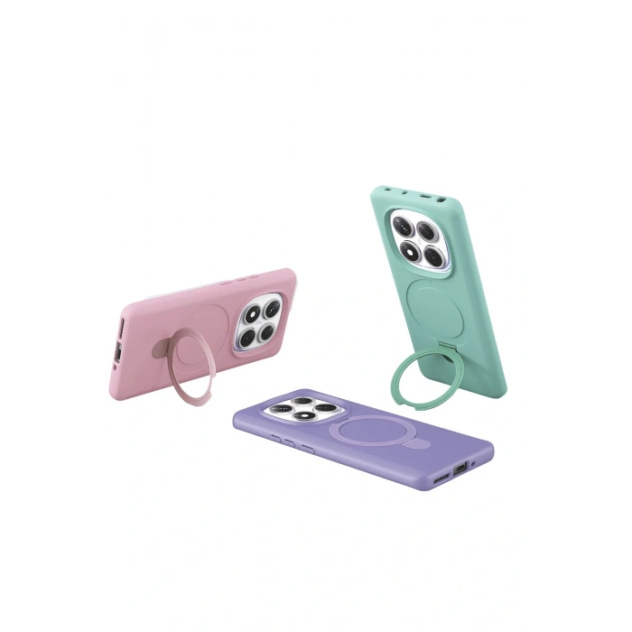 CPT05 Xiaomi Redmi Note 14 Pro 5G Regal Magsafe Standlı Kapak - Derin Mor