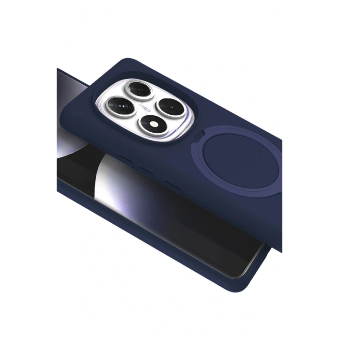 CPT05 Xiaomi Redmi Note 14 Pro 5G Regal Magsafe Standlı Kapak - Lacivert