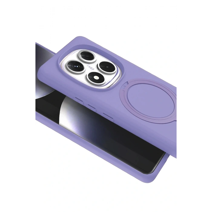 CPT05 Xiaomi Redmi Note 14 Pro 5G Regal Magsafe Standlı Kapak - Lila