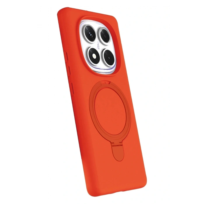 CPT05 Xiaomi Redmi Note 14 Pro 5G Regal Magsafe Standlı Kapak - Turuncu