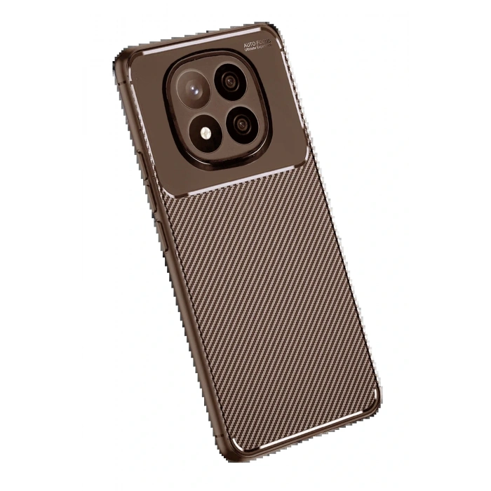 CPT05 Xiaomi Redmi Note 14 Pro Plus Kılıf Auto Focus Karbon Kapak - Kahverengi
