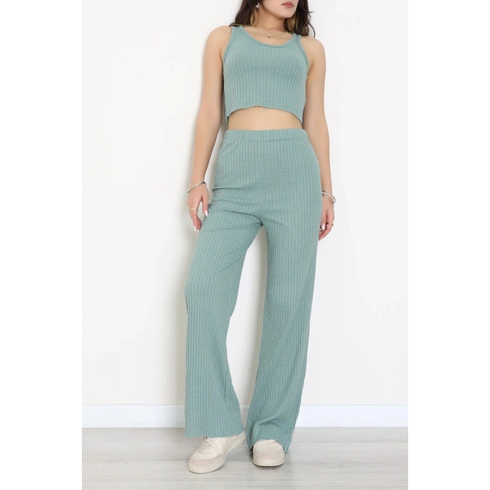 Crop Pantolon İkili Kaşkorse Takım Mint - 71040.1748.