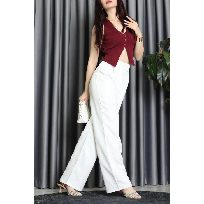 Crop Yelek Bordo - 10023.251.