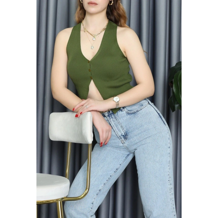 Crop Yelek Haki - 10023.251.