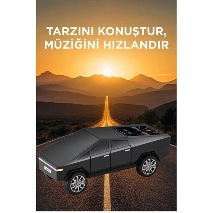 D68 Cyber Model Araba Tasarımlı Bluetooth Hoparlör 15w Güçlü Ses Rgb Led /tws/usb Siyah