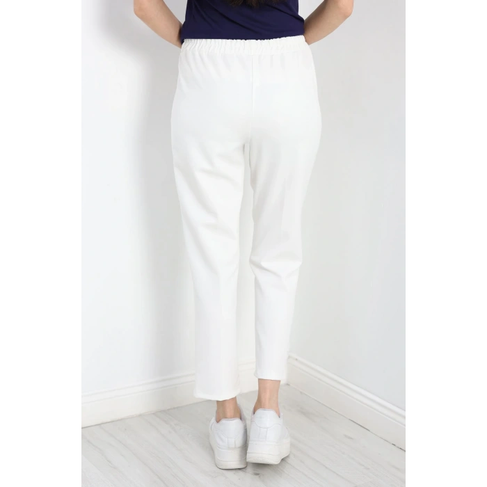 Dabıl Bağcıklı Pantolon Beyaz - 20138.1884.