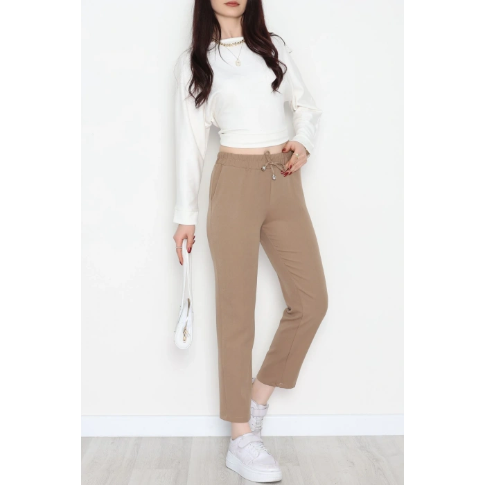 Dabıl Bağcıklı Pantolon Vizon - 20138.1884.