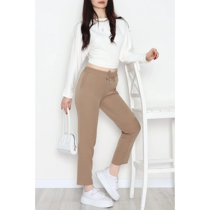 Dabıl Bağcıklı Pantolon Vizon - 20138.1884.