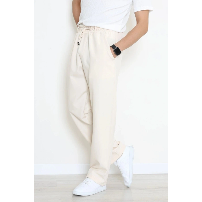 Dabıl Beli Lastikli Baggy Erkek Pantolon Bej - 71219.1937.