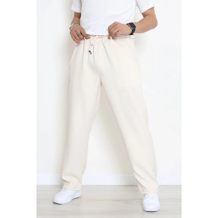 Dabıl Beli Lastikli Baggy Erkek Pantolon Bej - 71219.1937.