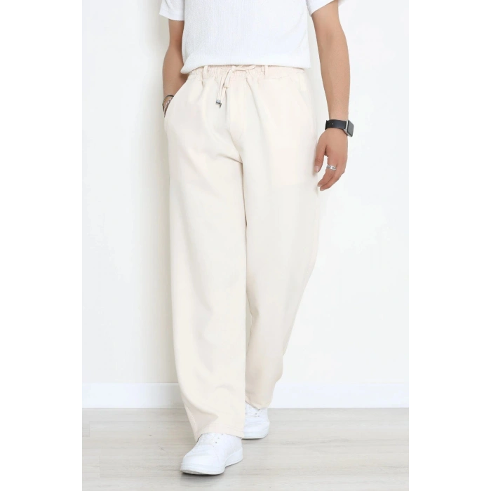Dabıl Beli Lastikli Baggy Erkek Pantolon Bej - 71219.1937.