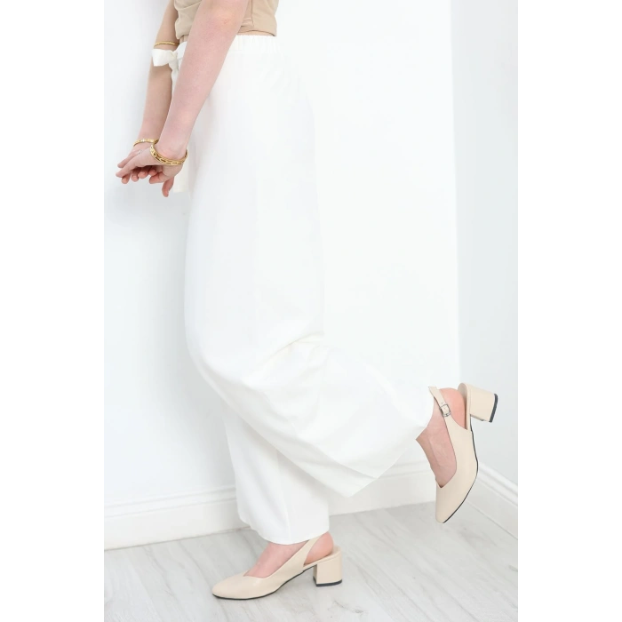 Dabıl Bol Kalıp Pantolon Beyaz - 20169.1884.