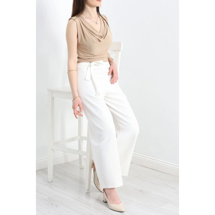 Dabıl Bol Kalıp Pantolon Beyaz - 20169.1884.