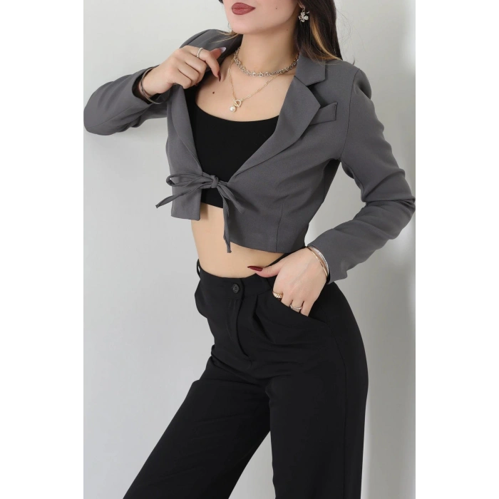 Dabıl Kumaş Astarlı Blazer Ceket Antrasit - 2138.1991.