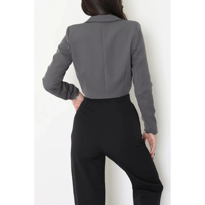 Dabıl Kumaş Astarlı Blazer Ceket Antrasit - 2138.1991.
