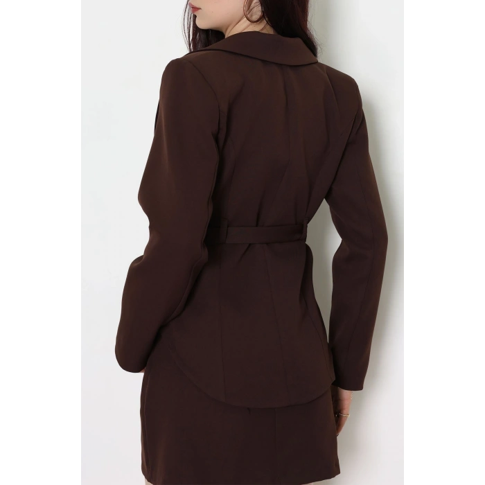 Dabıl Kumaş Astarlı Blazer Ceket Kahve - 2148.1991.