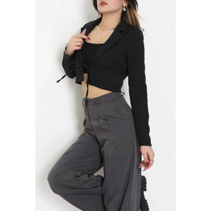 Dabıl Kumaş Astarlı Blazer Ceket Siyah - 2138.1991.