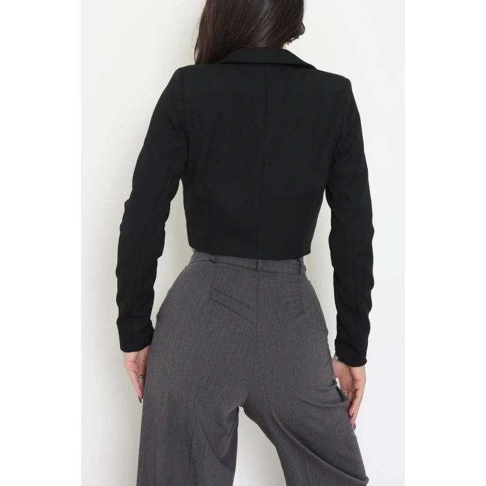 Dabıl Kumaş Astarlı Blazer Ceket Siyah - 2138.1991.