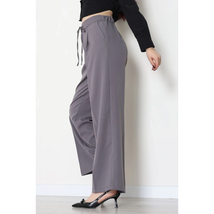 Dabıl Kumaş Beli Bağcıklı Pantolon Antrasit - 51615.683.