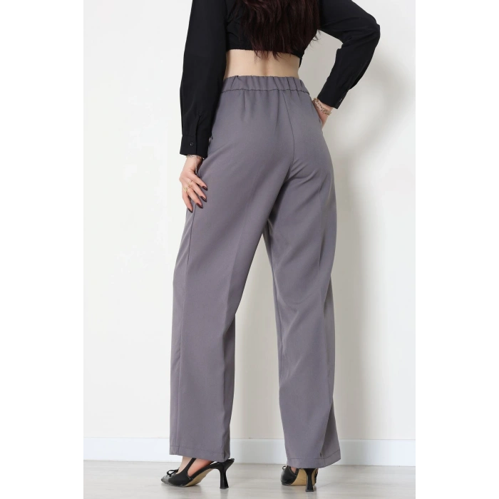 Dabıl Kumaş Beli Bağcıklı Pantolon Antrasit - 51615.683.