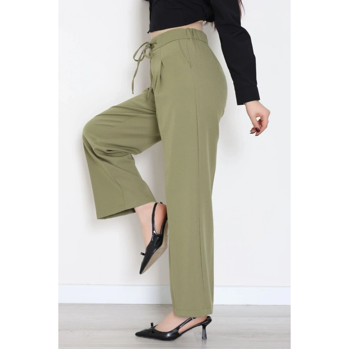 Dabıl Kumaş Beli Bağcıklı Pantolon Çağla - 51615.683.