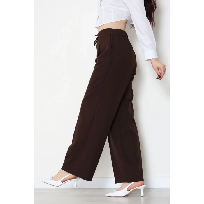 Dabıl Kumaş Beli Bağcıklı Pantolon Kahve - 51615.683.