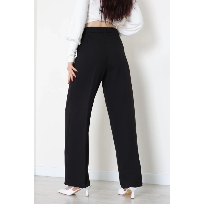 Dabıl Kumaş Beli Bağcıklı Pantolon Siyah - 51615.683.