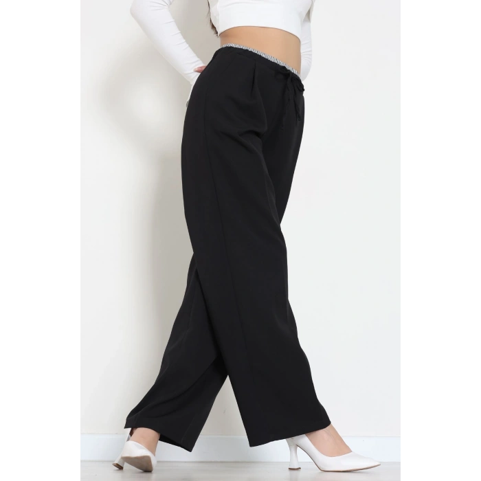 Dabıl Kumaş Beli Lastikli Pantolon Siyah - 51617.683.