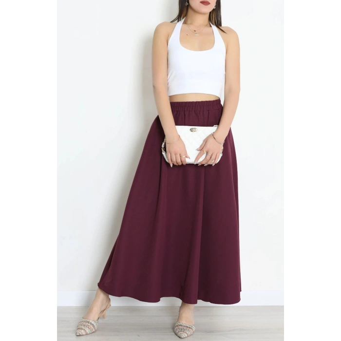 Dabıl Kumaş Cepli Etek Eflatun - 43952.1884.