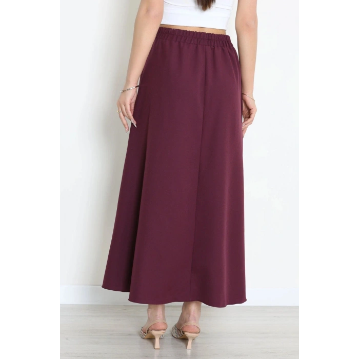 Dabıl Kumaş Cepli Etek Eflatun - 43952.1884.