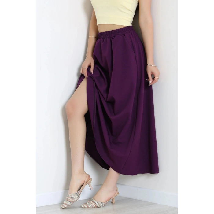 Dabıl Kumaş Cepli Etek Mor - 43952.1884.
