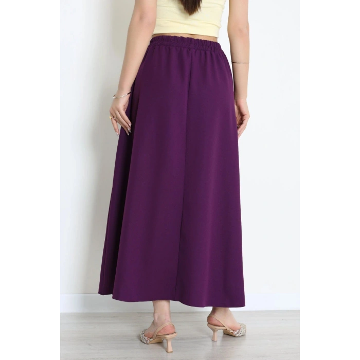 Dabıl Kumaş Cepli Etek Mor - 43952.1884.