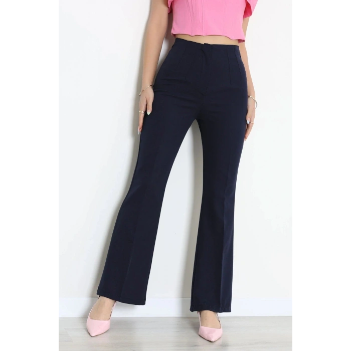 Dabıl Kumaş İspanyol Paça Pantolon Lacivert - 71472.2061.