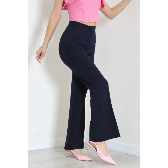 Dabıl Kumaş İspanyol Paça Pantolon Lacivert - 71472.2061.