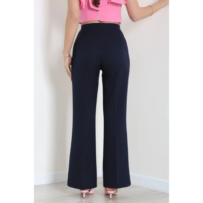 Dabıl Kumaş İspanyol Paça Pantolon Lacivert - 71472.2061.